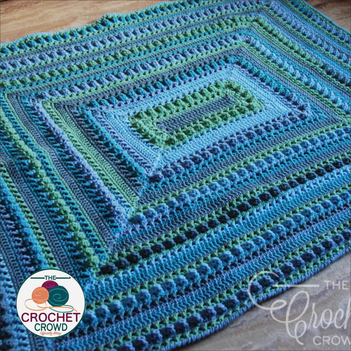 Free Caron Hugs and Kisses Crochet Rectangle Blanket All Around