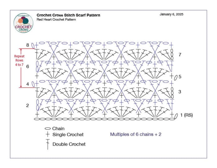 Crochet Cross Stitch Pattern Crochet Diagram