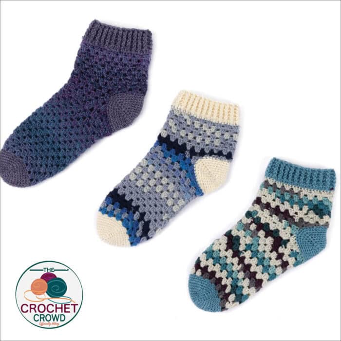 Crochet Granny Socks Trio Free Patons Pattern