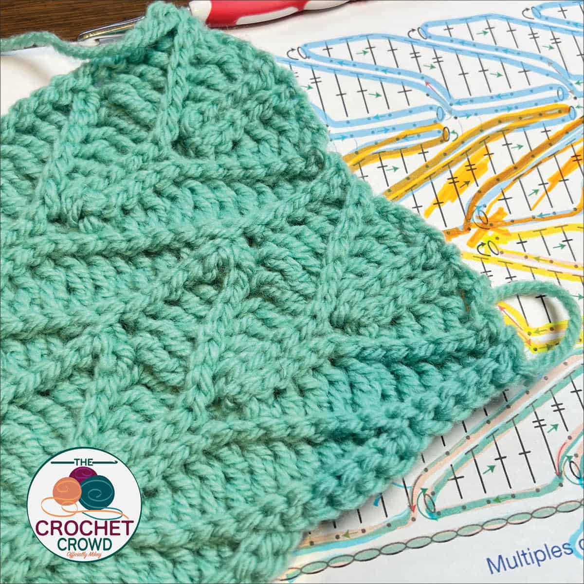 Free Inspiring Crochet Slipped Stitch Raised Leaves Stitch Pattern