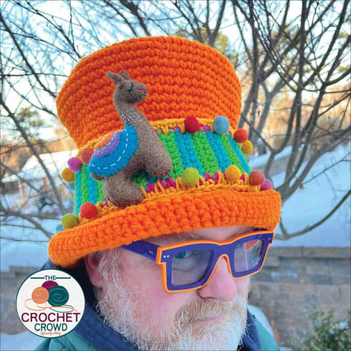 Crochet Llama Party Top Hat Pattern by Red Heart