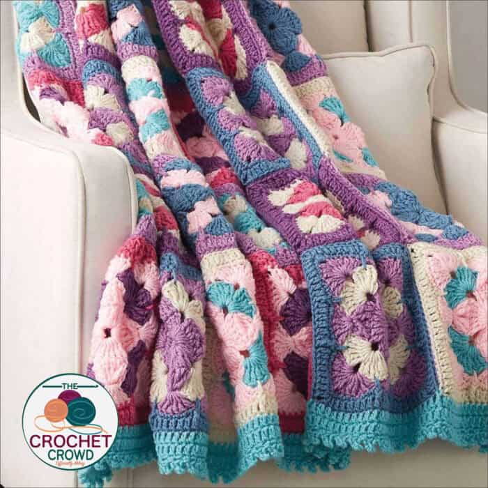 Crochet Springtime Floral Afghan Red Heart Free Pattern