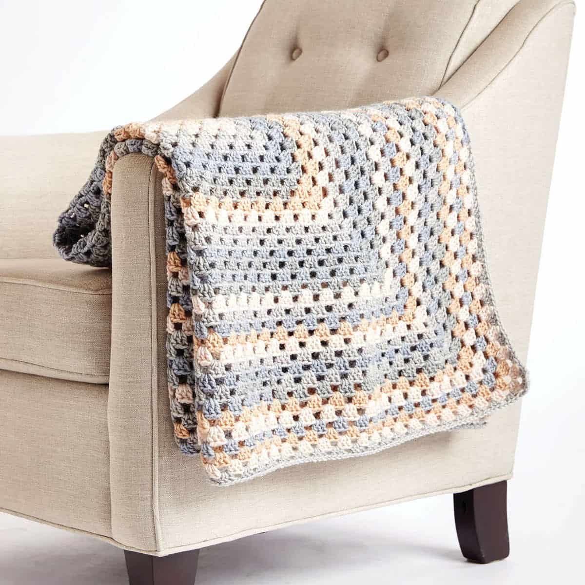 Free Caron Crochet All For One Blanket Pattern