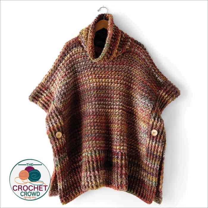 Free Crochet Stunning Tweed Poncho Pattern