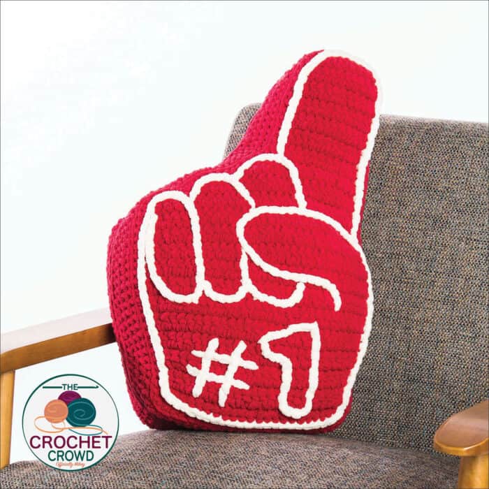 Number 1 Fan Sports Pillow Crochet Pattern by Bernat