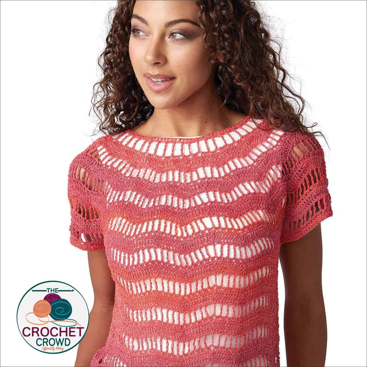 Red Heart Crochet Zig Zag Top Free Pattern