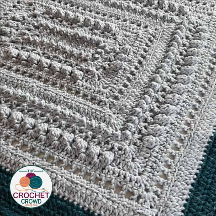 Crochet Baby Rectangle Fluffy Blanket Pattern Close Up