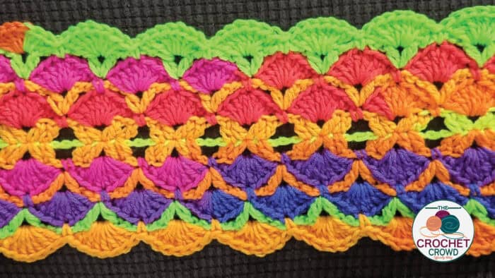 Crochet Colourful Interlocking Stitches Blanket Pattern