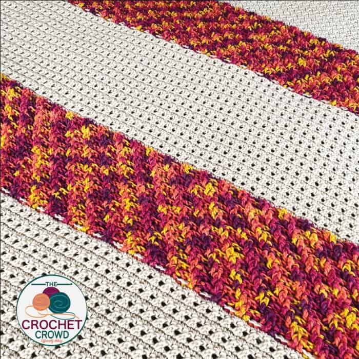 Crochet Fire and Ice Blanket Pattern Flat Out