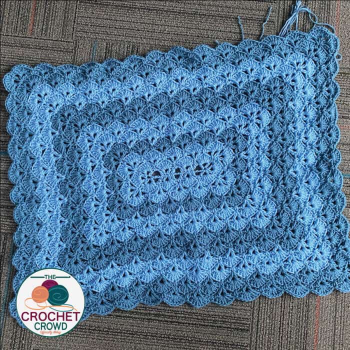 Crochet Interlocking Shells Blanket Sample Pattern with Crochet