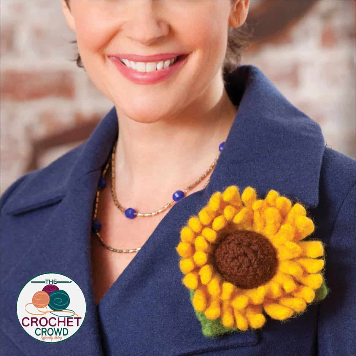 Crochet Sunflower Brooch Pattern