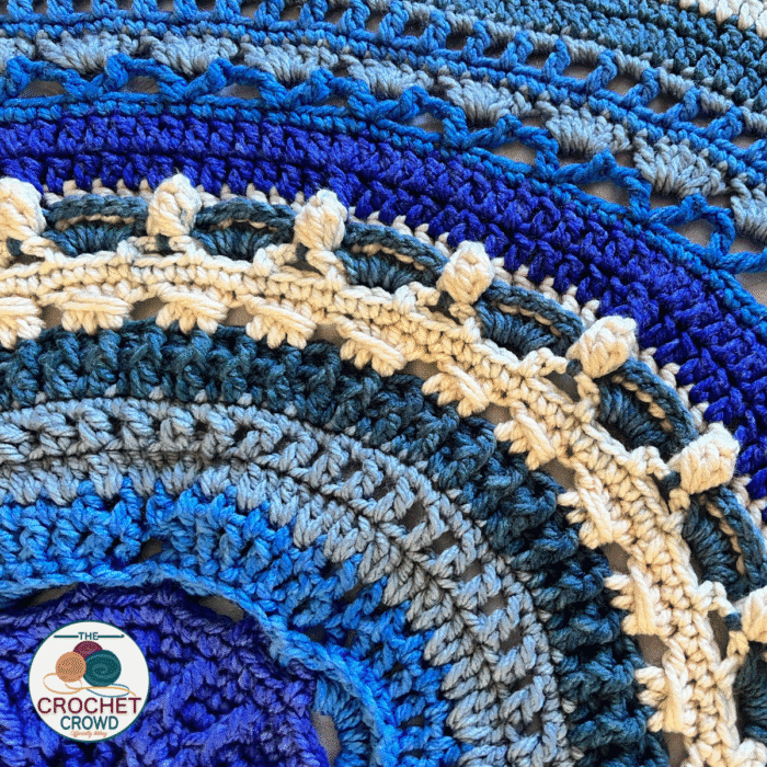 Close up - Crochet Study of Blue Blanket Pattern