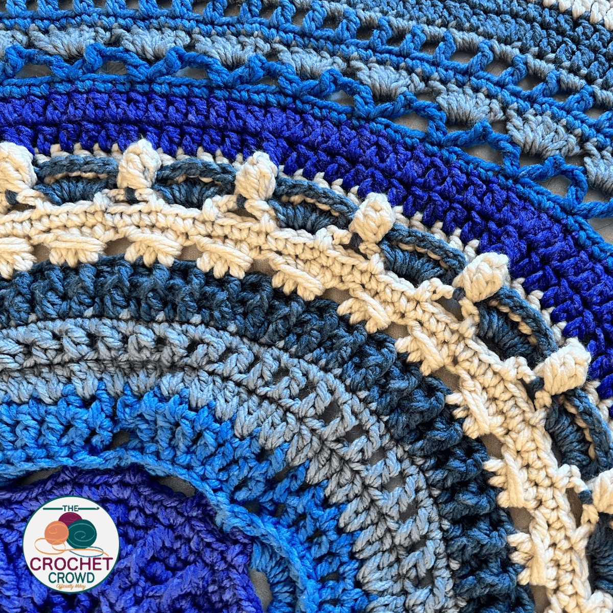 Close up - Crochet Study of Blue Blanket Pattern