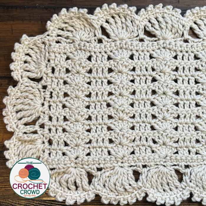 Close of Caron Simply Soft Shawl Pattern