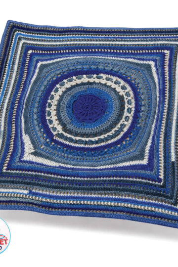 Crochet Study of Blue Blanket in Chunky Yarn Designed by Michael Sellick