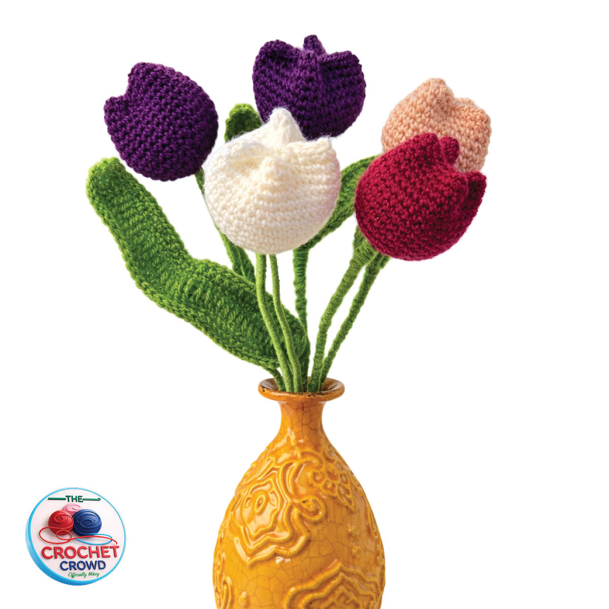 Crochet Tulips Pattern in Vase by Mikey