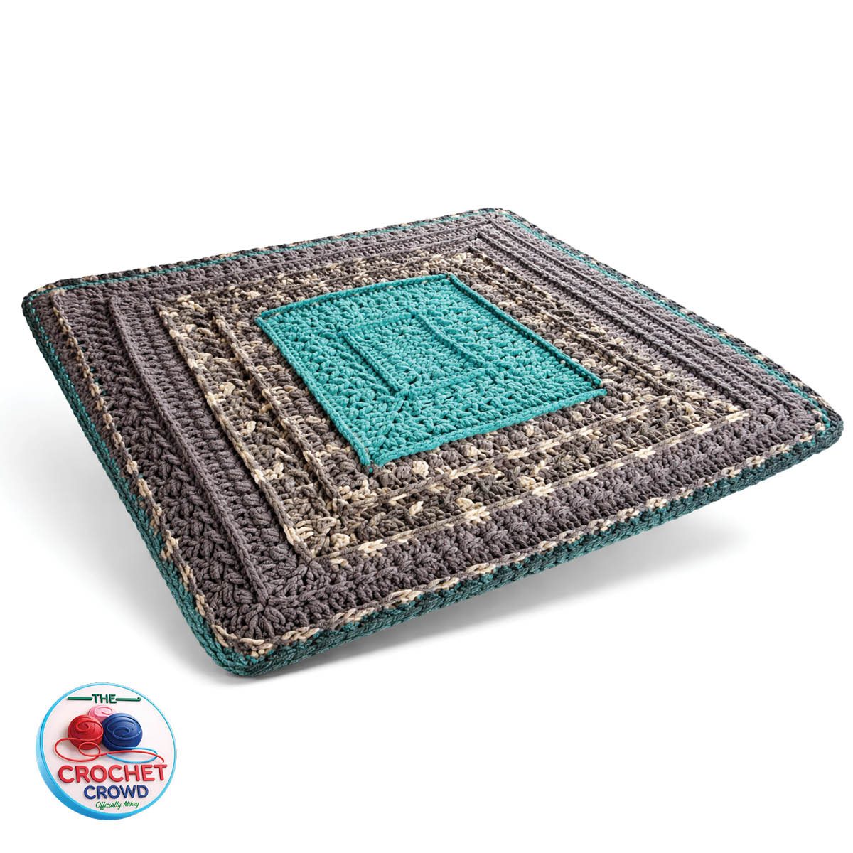 Teal and Gray Textured Crochet Blanket Pattern