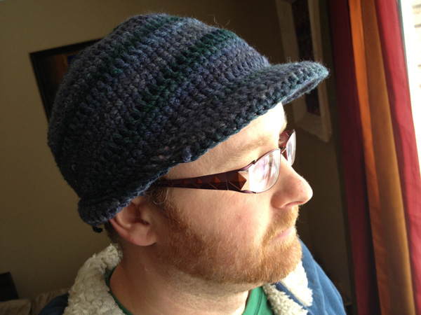 crochet baseball cap with brim pattern