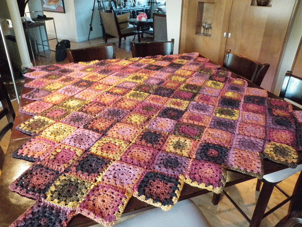 Bumble Berry Crochet Granny Afghan
