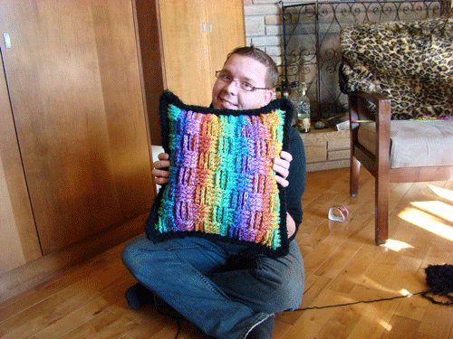 Michael Sellick, Mikey of The Crochet Crowd: Basket Weave Pillow