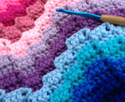 Rainbow Wave Crochet Afghan Pattern